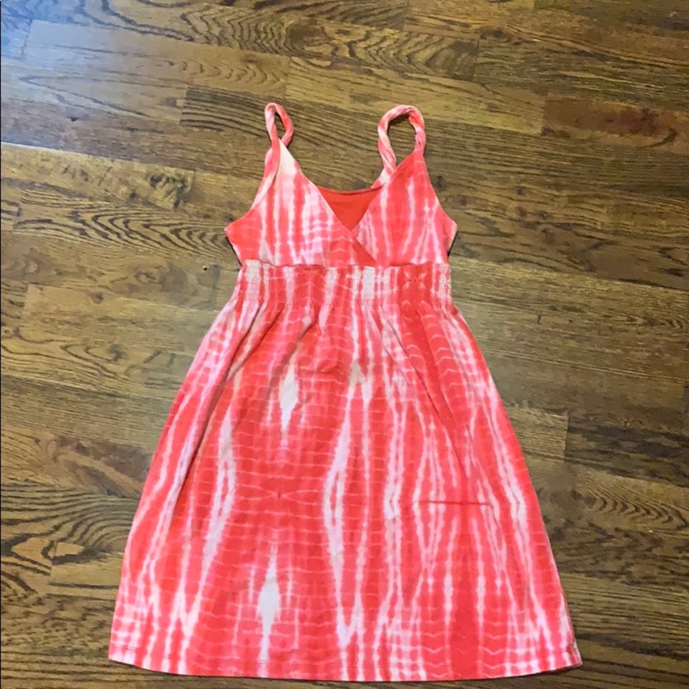 Bright Pink & White Tie Dyed a-line dress